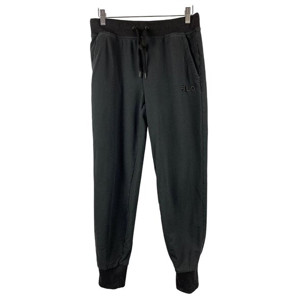 Fila Mens Jogger Sweatpants Black Cotton Blend Size S - Picture 1 of 5
